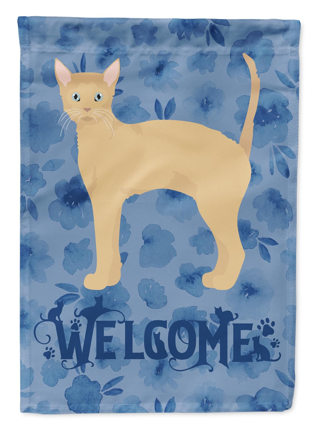 German Rex Cat Welcome Flag Caroline's Treasures drapeau grand format multicolor canvas