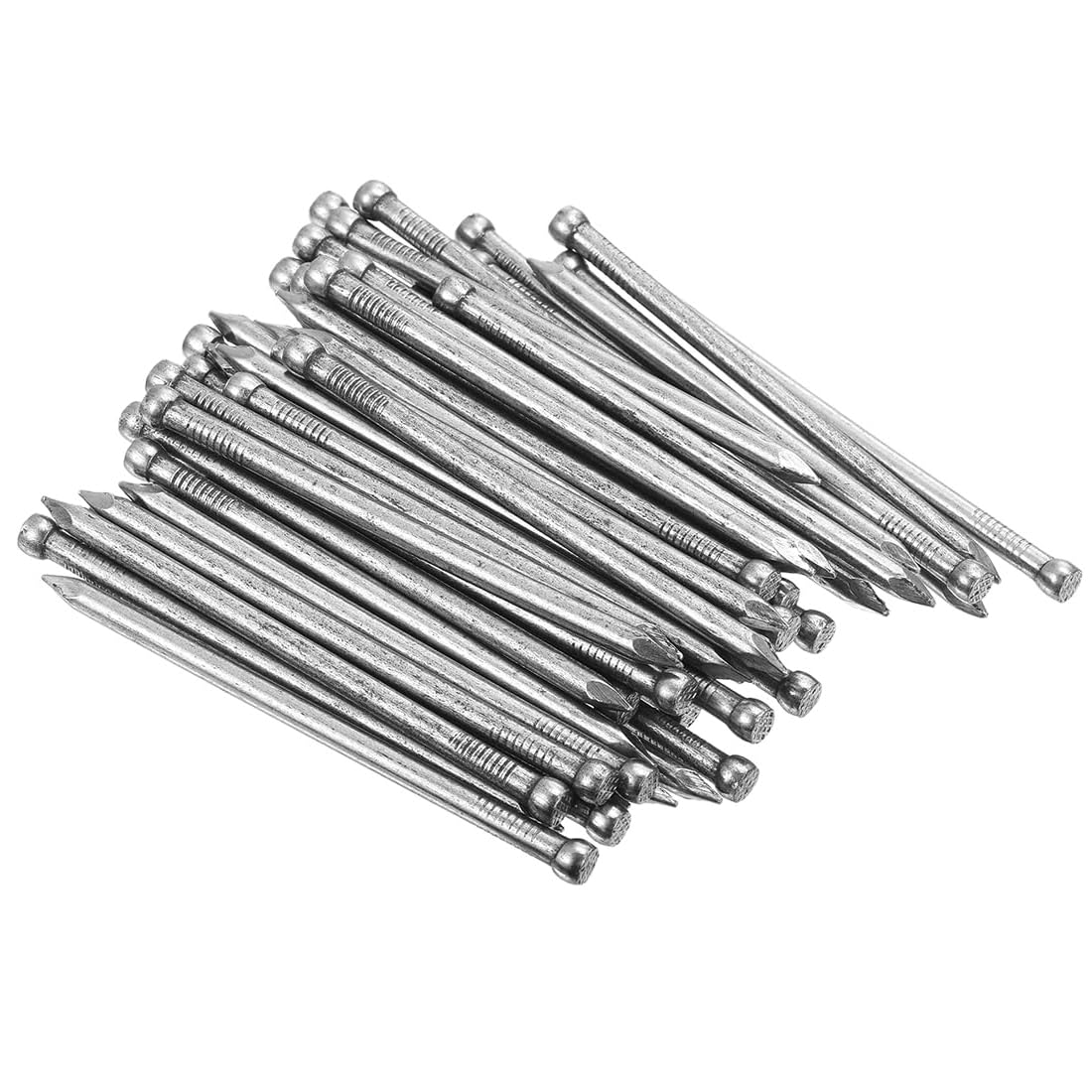 Unifizz 50pcs 75mm Finishing Nails Carbon Steel Headless Nails for Picture Hanging, Small Hardware Nails for Wood Frame, Wall Trim, Baseboards and Art Projects,Silver