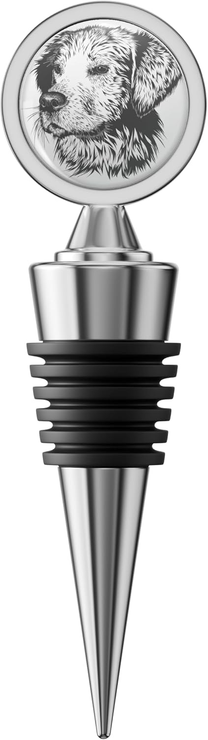 dog lover,dog lover gift,dog mom gift,gift for dog lover Stainless Steel Wine Stopper – Airtight Reusable Bottle Plug for Wine, Champagne, and Liquor Bottles