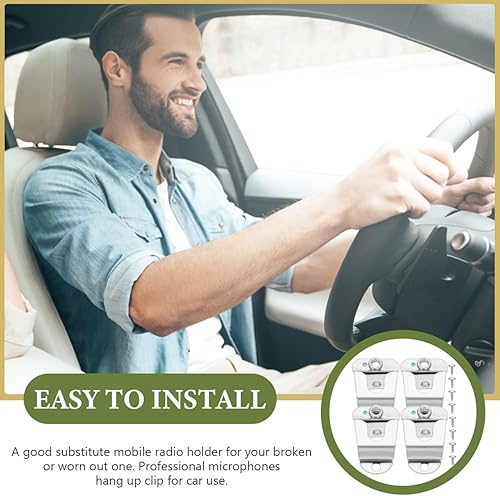 Miniatura 9 de WHAMVOX Soporte de micrófono Clip de suspensión de micrófono con tornillos Gancho compacto para micrófono de coche fácil de instalar para accesorios