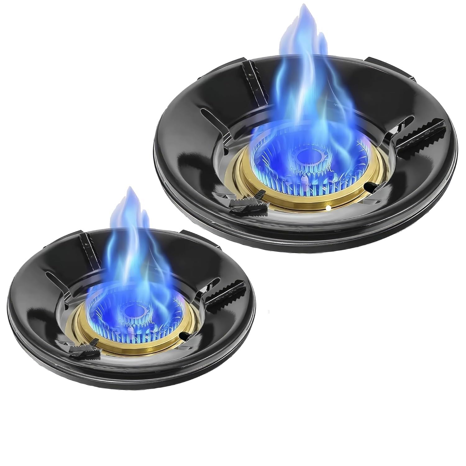 DLALA Pack Of 2 Black Gas Saver Burner Stand Gas Chula Burner Gas Saver Stand Jali Ring Fire & Windproof Energy Saving, Gas Chula Support Stand 4 Legs Supported For Indian Gas 0.7mm (Black)-image-7