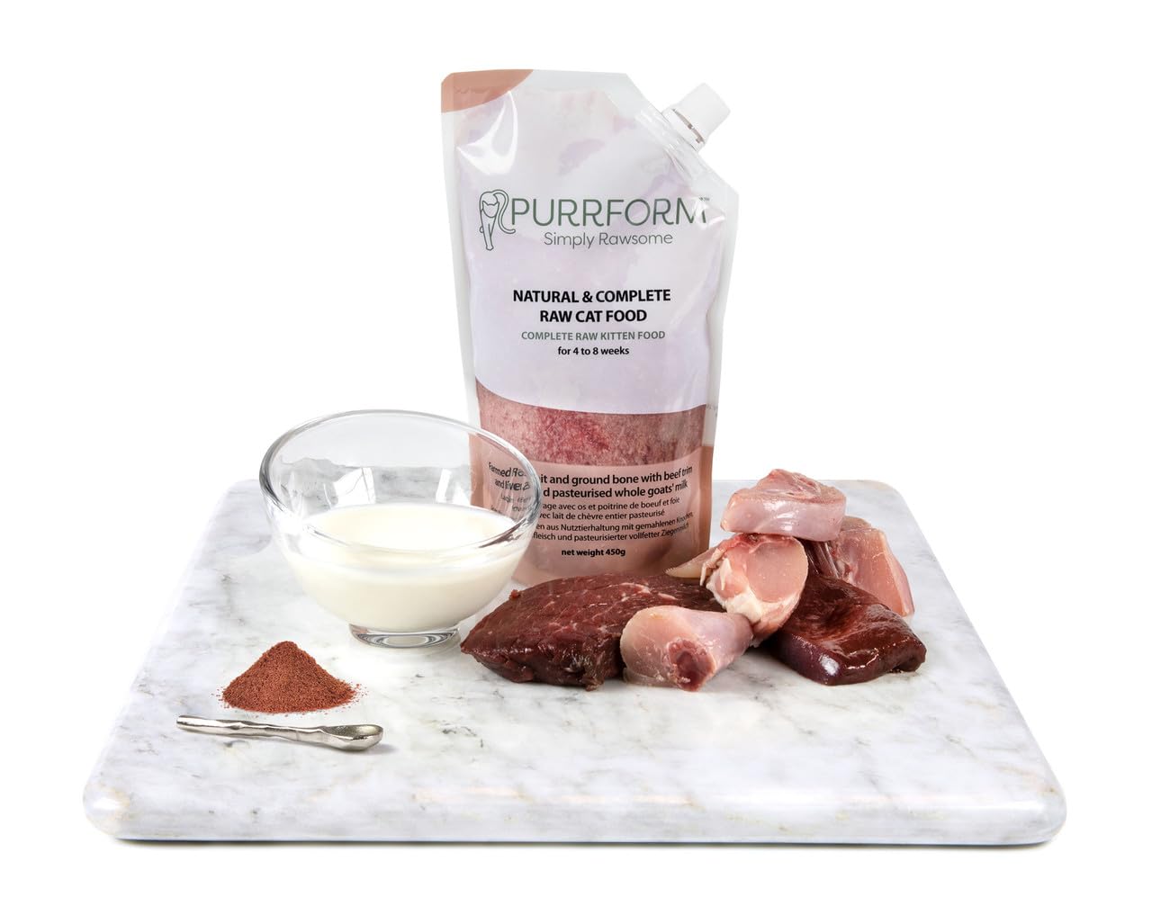 Purrform Kitten Raw Food (10, Purrform Complete Weaning Paste for Kittens - Farmed Rabbit 450g)