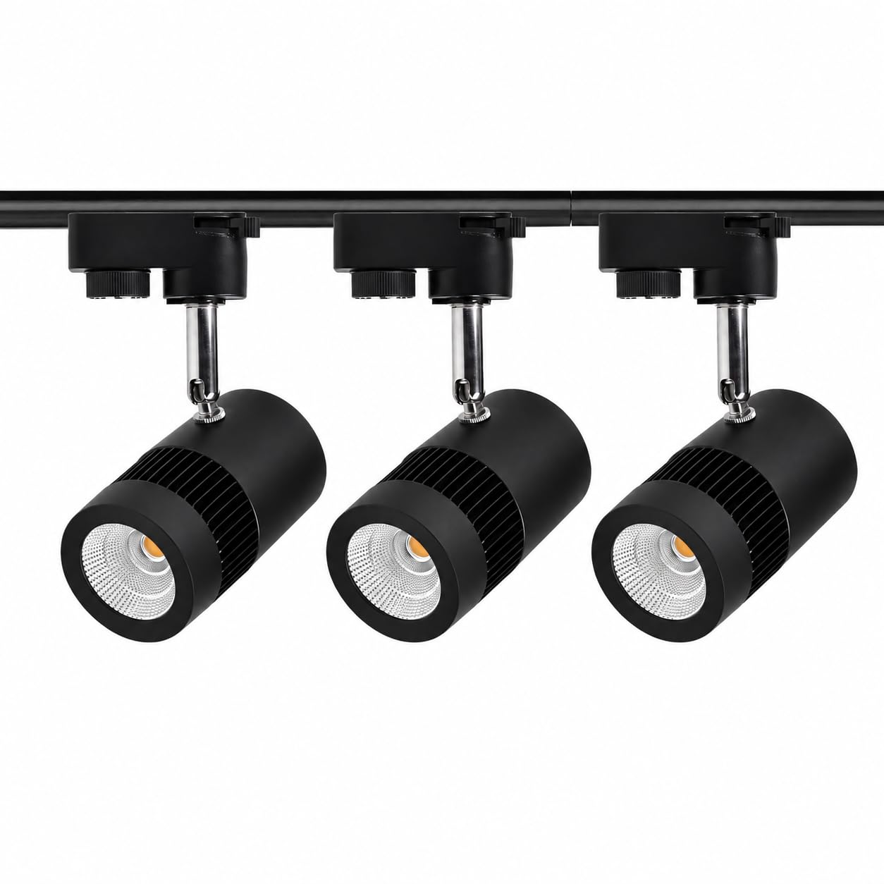 Metal 9 Watts Ceiling Spot Light PLed Indoor Ceiling Spot Light/Focus Light/Track Light (White)|Flexibly Rotatable Light Head|for Malls-Trackway Included (Black Body),(Pack of 3)-image-9