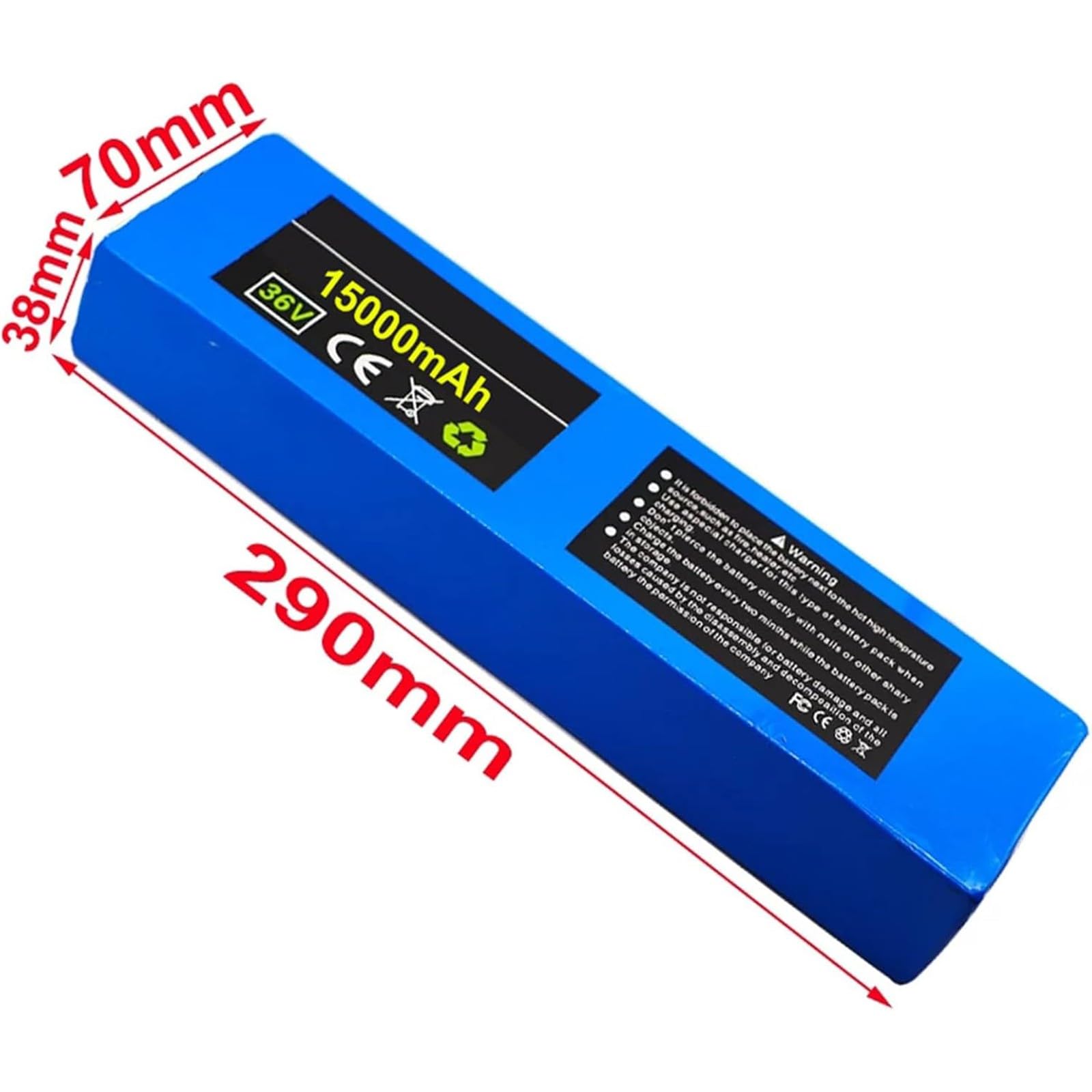 10S3P 36V 15Ah Lithium ION Battery Pack,li-ION Battery,Built in 15a BMS,with and Charger,for 100W-500W Electric Scooter Ebike Bicycle XT60