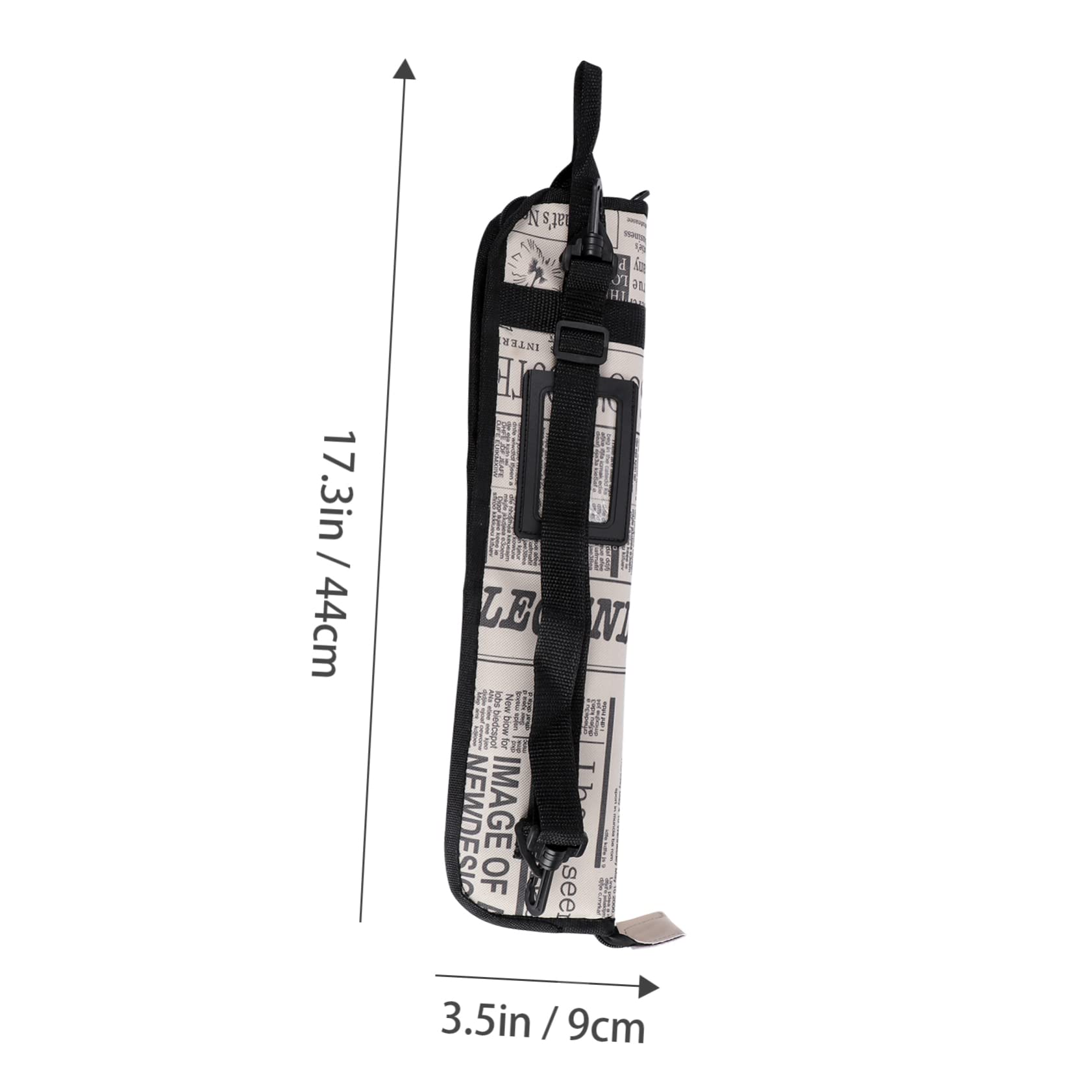 Holibanna Portable Drum Stick Bag with Shoulder Strap Drumstick Pouch for Up to Sticks Durable Material Creative Newspaper Style for Musicians