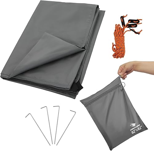 Miniatura 1 de Lona de camping impermeable con bolsa de transporte para debajo de la tienda, huella ultraligera para tienda de campaña en el suelo, senderismo (82