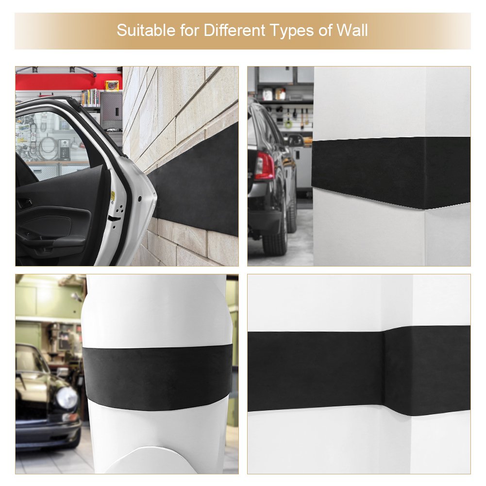 GHB Garage Car Door Protector Garage Wall Guard 1/8" Thick Wall Bumper