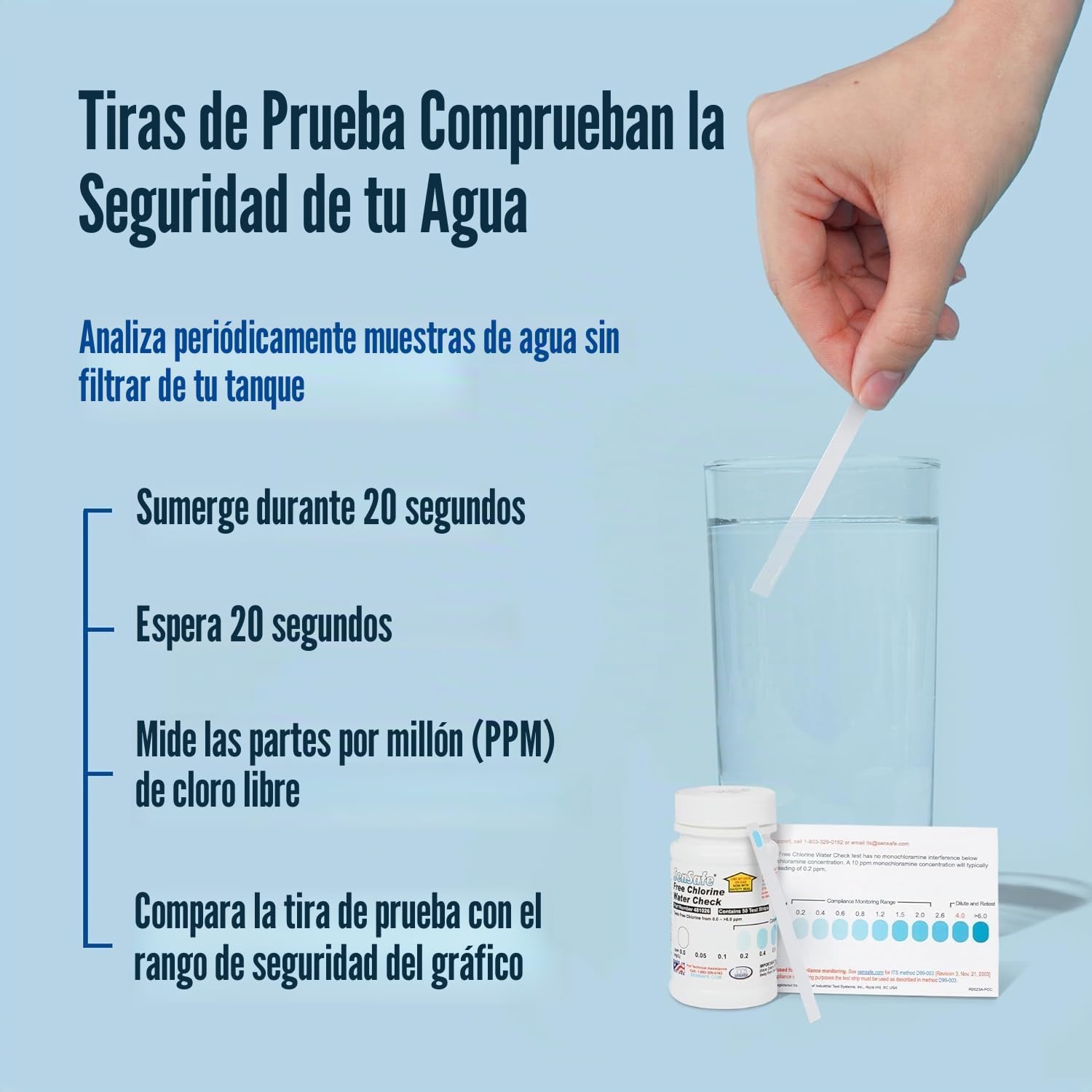 Aquatabs Tabletas de purificación de agua para beber – 100 tabletas + 2 tiras de prueba de cloro – Kit de iniciación purificador de agua – para tanques de barco y RV – por Aquamarine Water Solutions