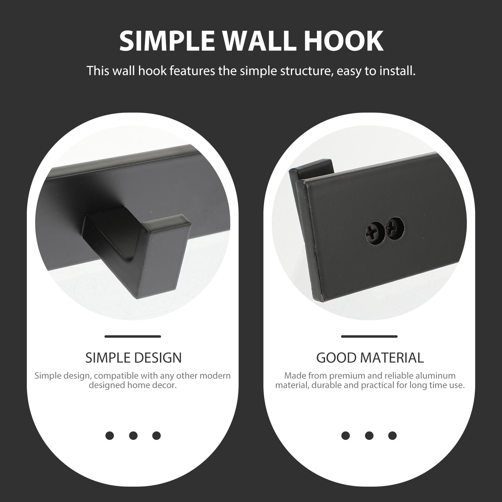 SUPVOX Ganci Adesivi da Parete in Alluminio, Set 5 Pezzi, Ganci Porta Asciugamani e Cappotti per Bagno e Cucina, senza Foratura, Multiuso per Casa e Ufficio