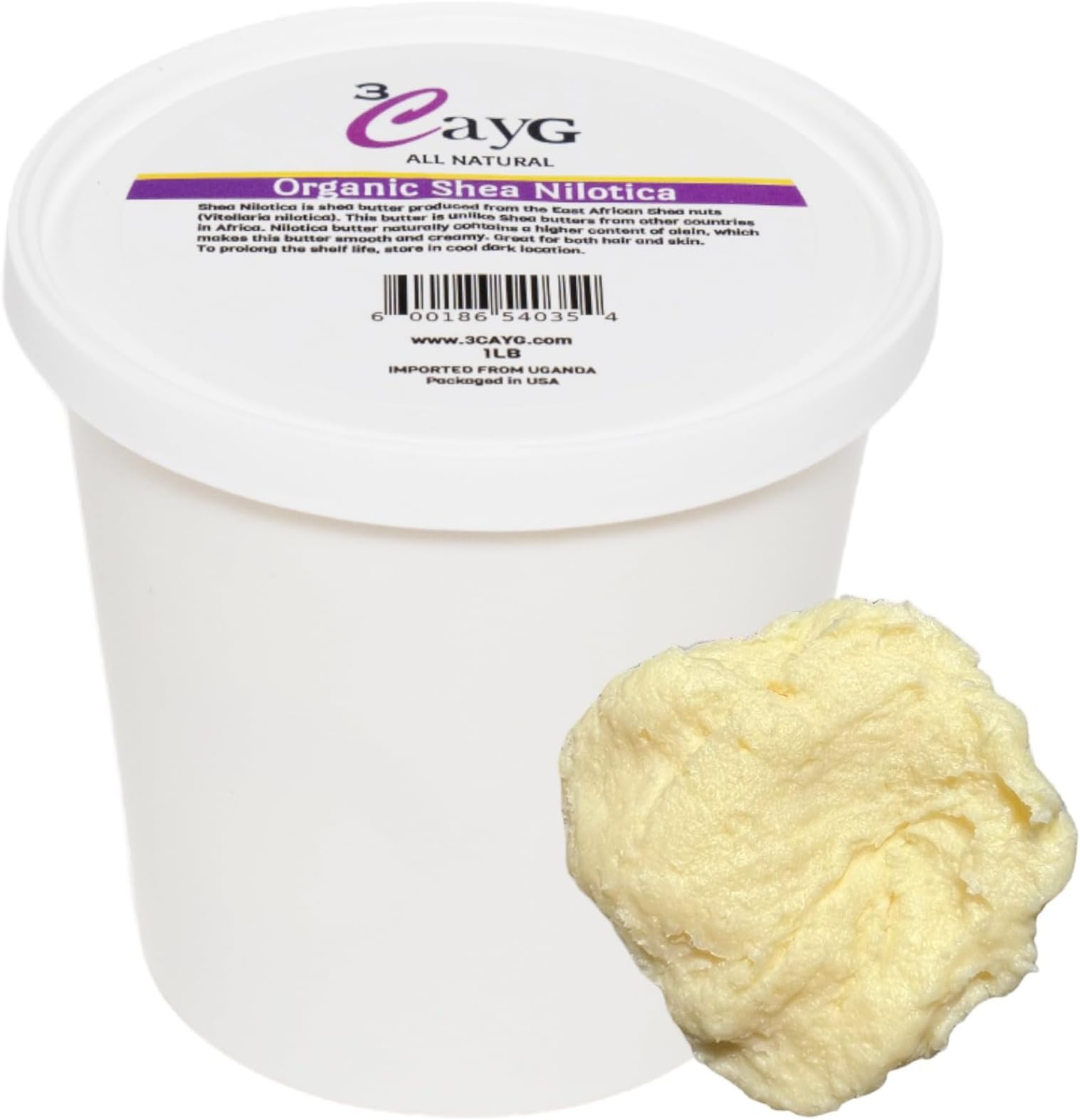 3CAYG 1LB Shea Nilotica | East African Shea Butter| Creamy Smooth Whole Body Moisturizer