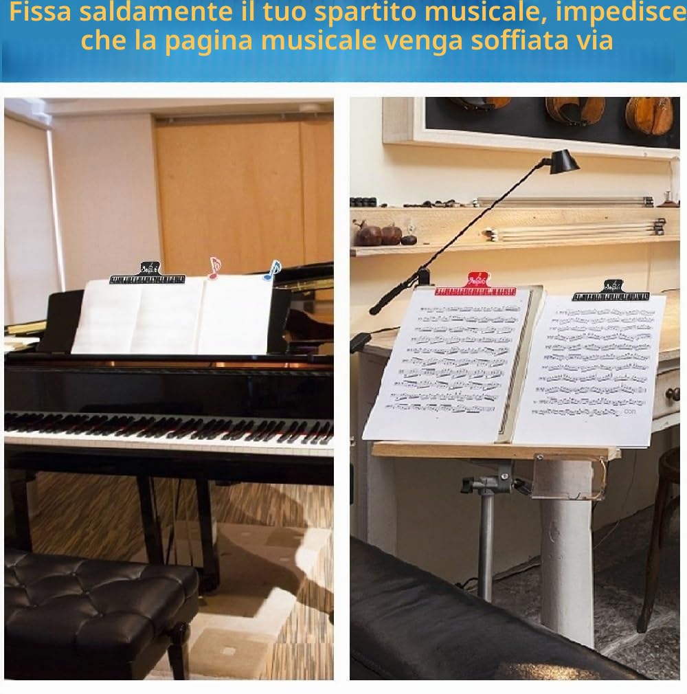 ADERTOS Raccoglitore Porta Spartiti Musicali, A4 Cartelle Portaspartiti, Porta Spartiti per Pianoforte, 50 Tasche/100 Pagine, con 2 Clip, per Spartiti, Pianoforte, Chitarra, Violino