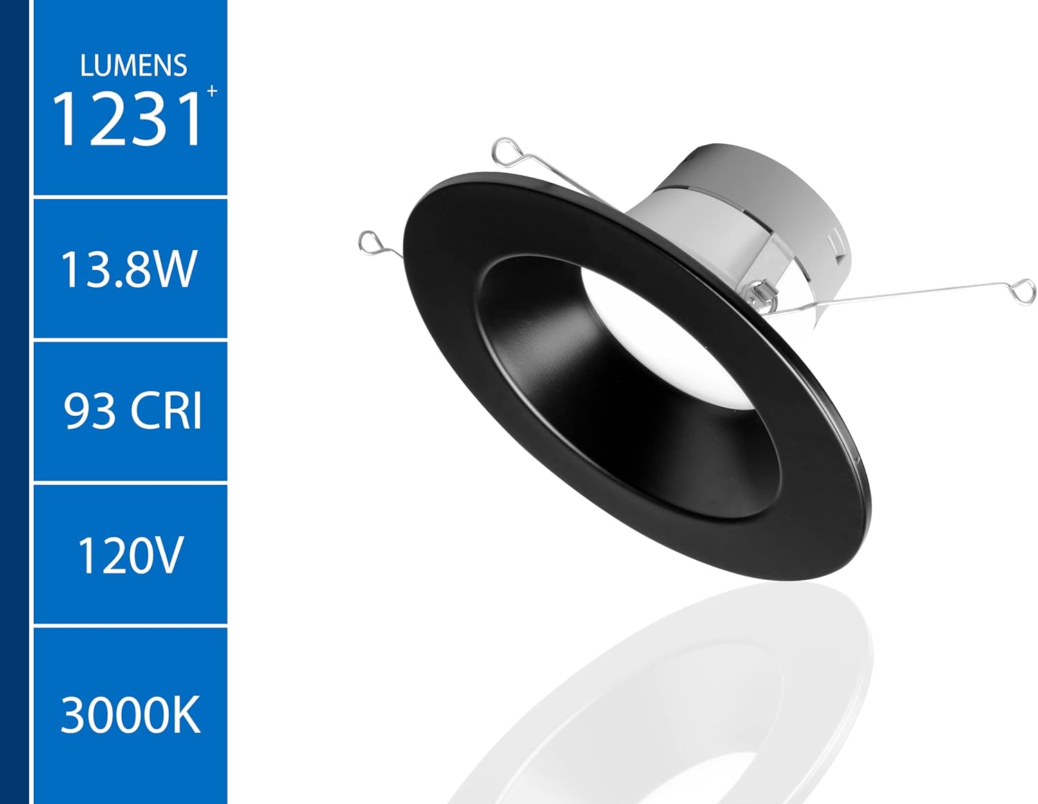 NICOR DLR566121203KBK DLR56(v6) 5/6-inch Black 1200 Lumen 3000K Recessed LED Downlight