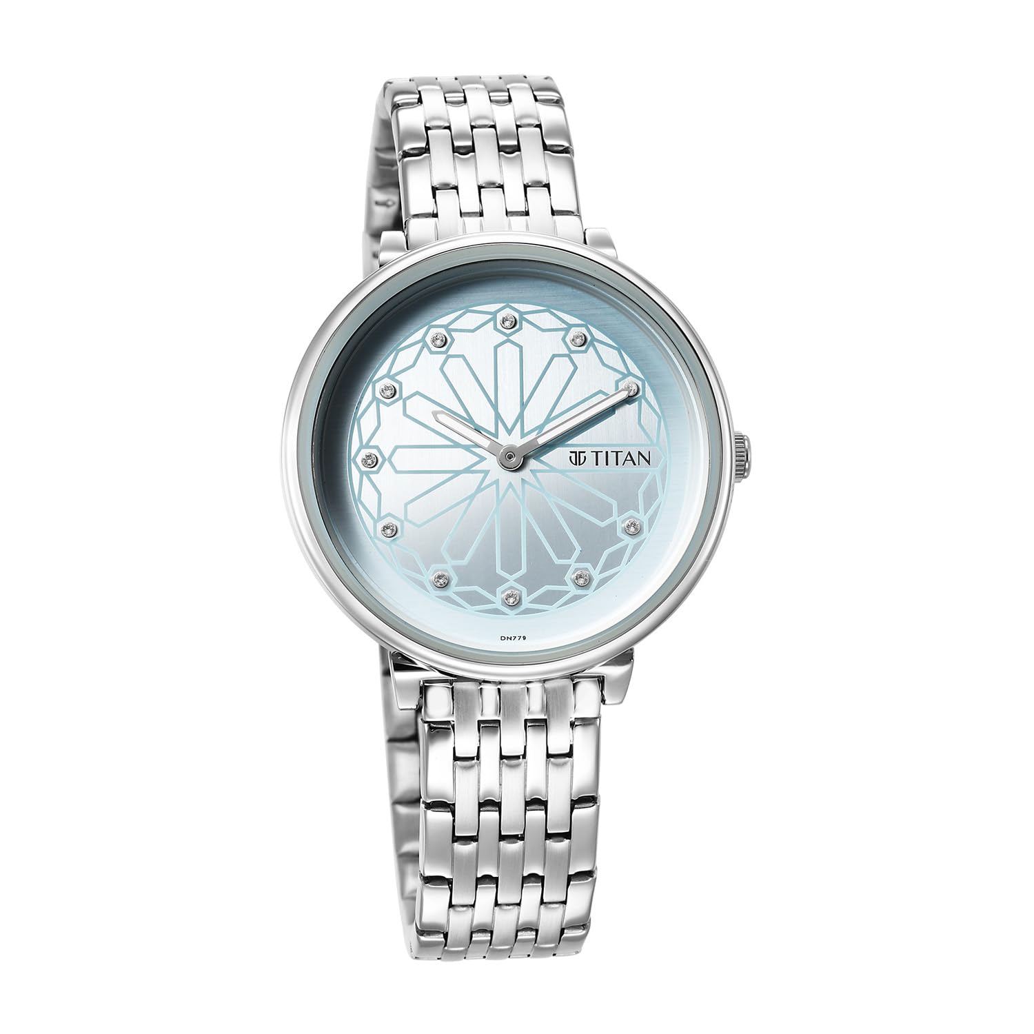 titan Work Wear Plain 2 Hands Blue Round Dial Silver A1Stainless Steel Strap Women's Watch - 2673SM03-picture-24