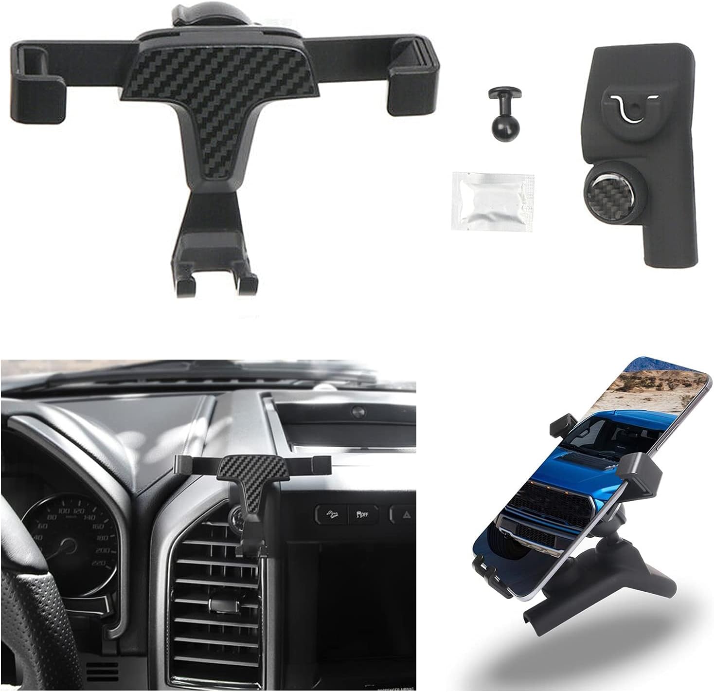 ITrims Car Phone Holder for Ford F-150 F150 2015-2020, Car Air Vent Cell Phone Holder Cradles Mount Compatible for iPhone 11 pro/XS/XR/X/8/7, Galaxy, Moto and Most Smartphones