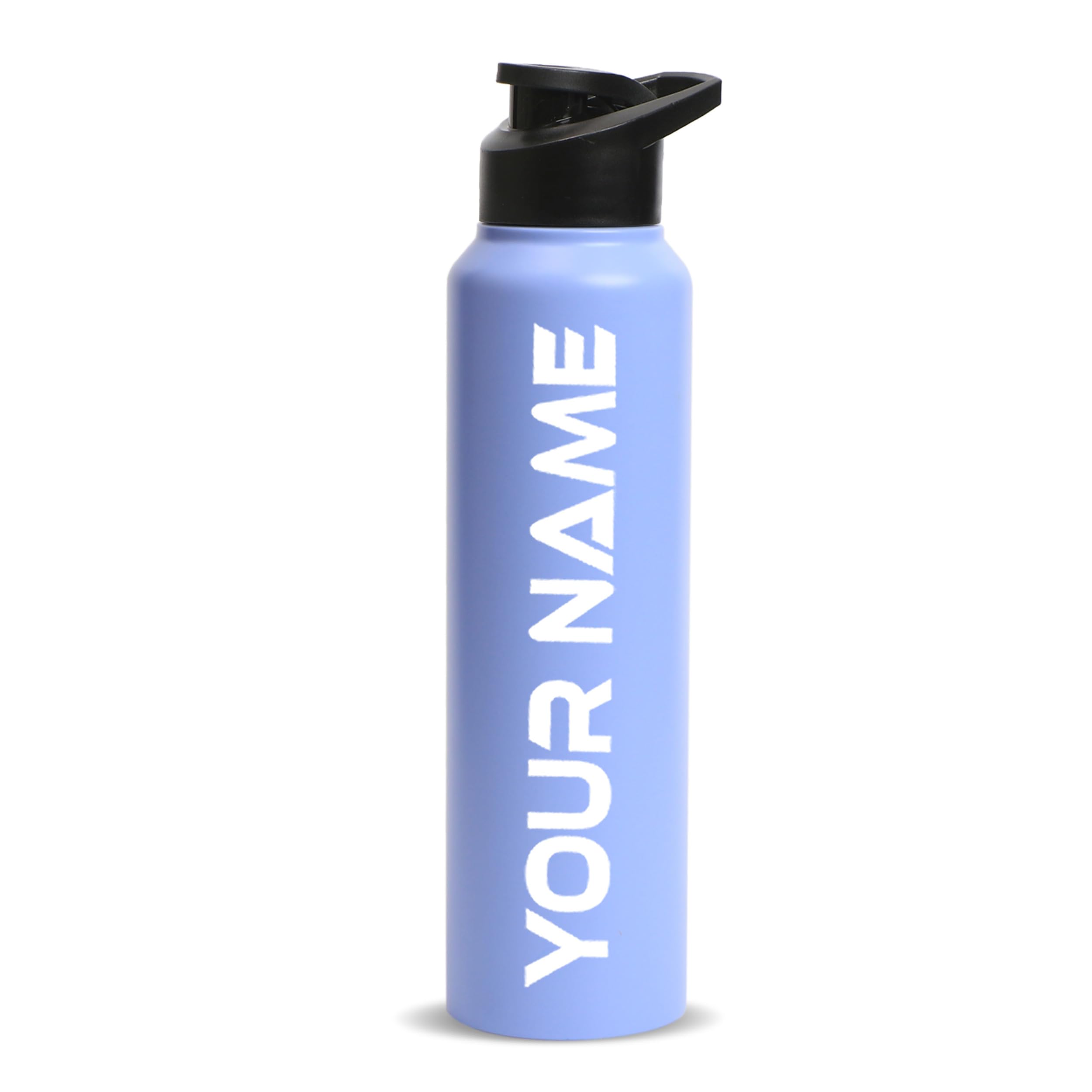 Speedex Customised Stainless Steel Water Bottle 1 Ltr with Name – Personalised Engraved Sipper Cap Bottle for Kids, Men & Women, School, Gym, Office Pastel Purple, Set of 1