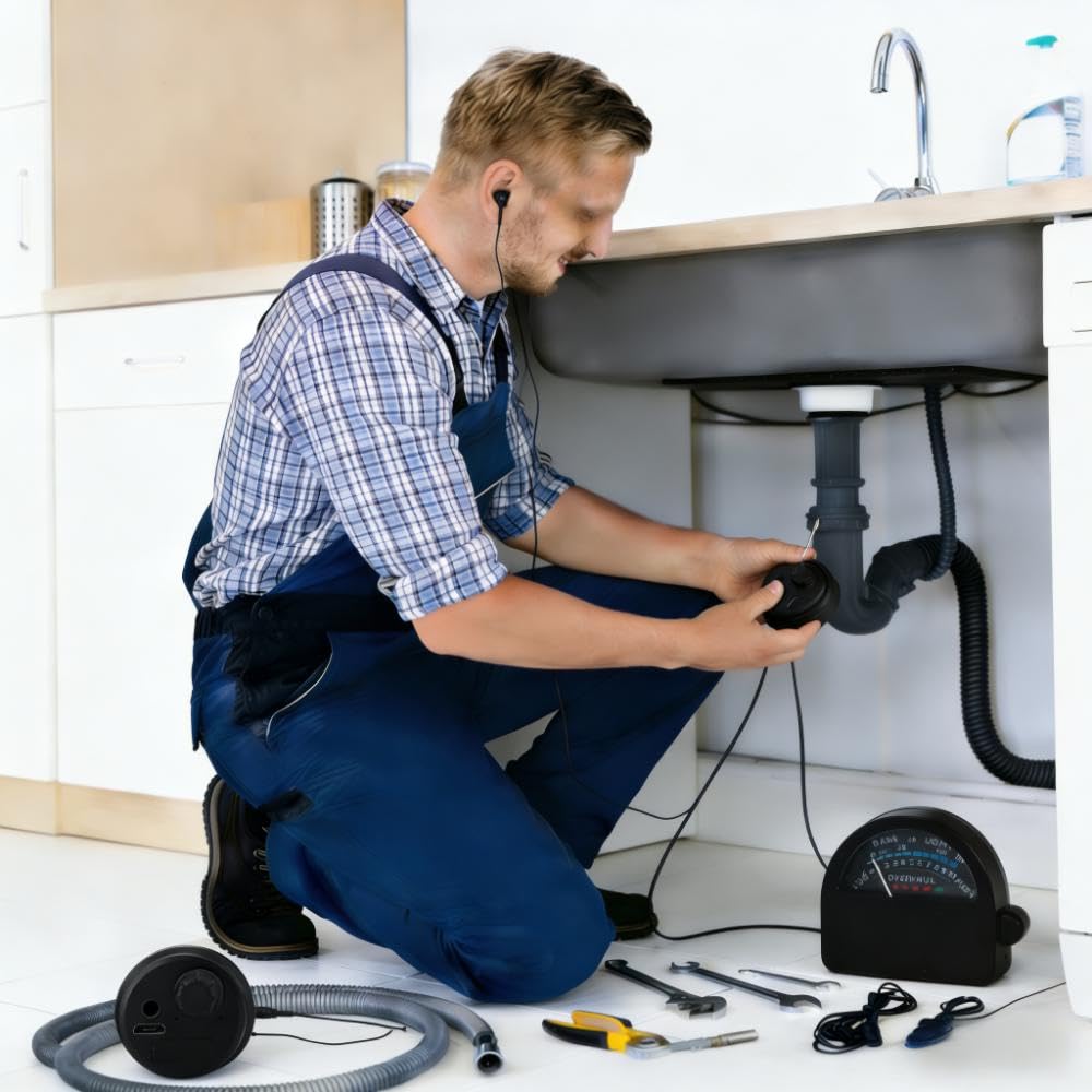 BuyWeek Rilevatore di Perdite D'acqua Dispositivo di Ascolto a Parete, 13000X Sensibile al Suono Chiaro per Tubi Dell'acqua