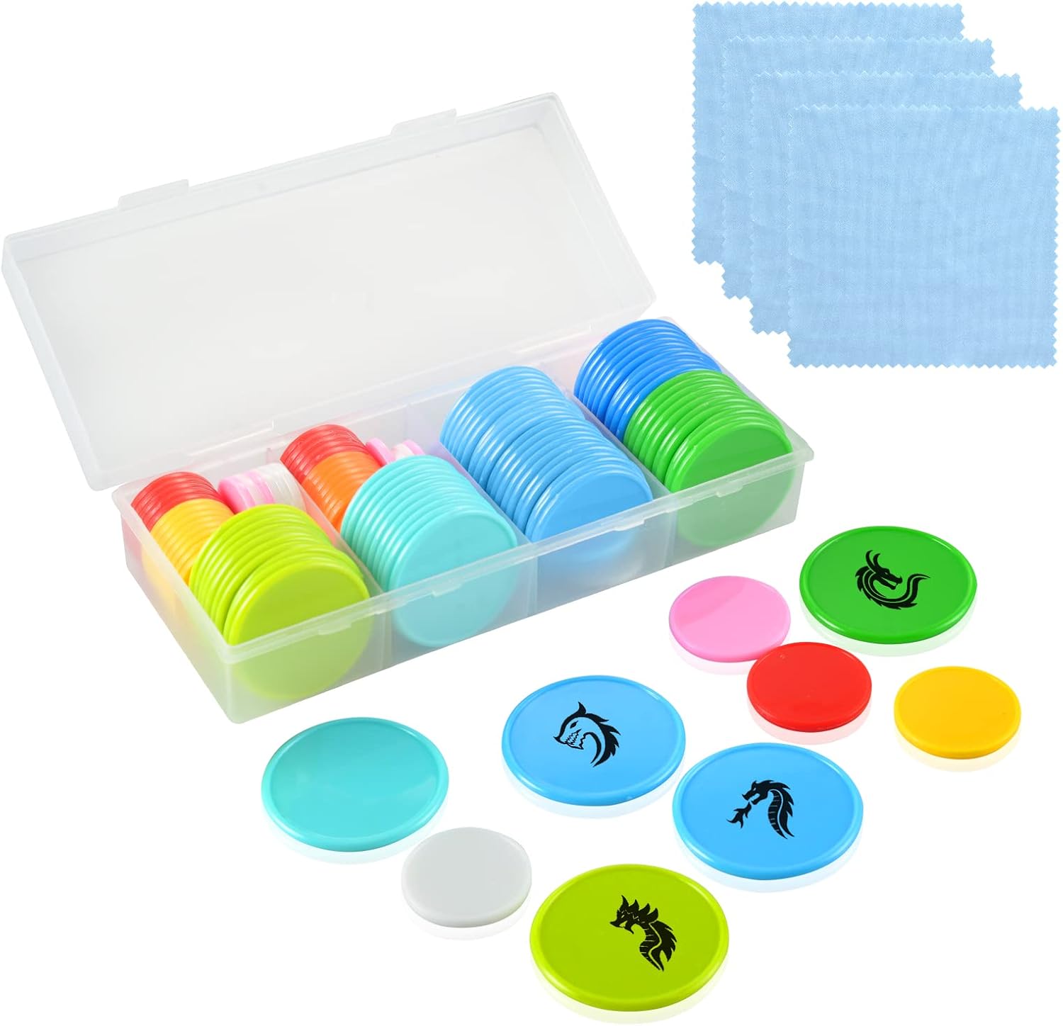 DLUGOPIS 100 Pcs 1 Inch Dry Erase Tokens Game Tokens Set