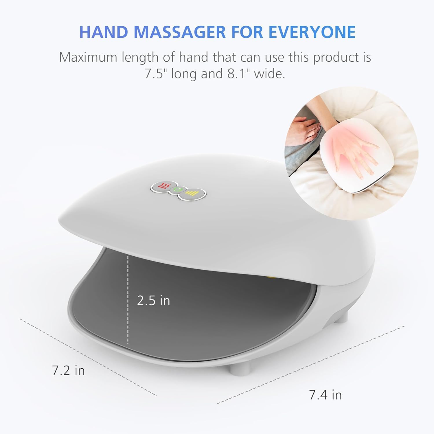 TsoLay Massaggiatore Mani Wireless con Calore, 3 Livelli di Compressione E Riscaldamento, 3 velocità di Intensità Regolabile E 3 modalità di Massaggio, per Sindrome del Tunnel Carpale