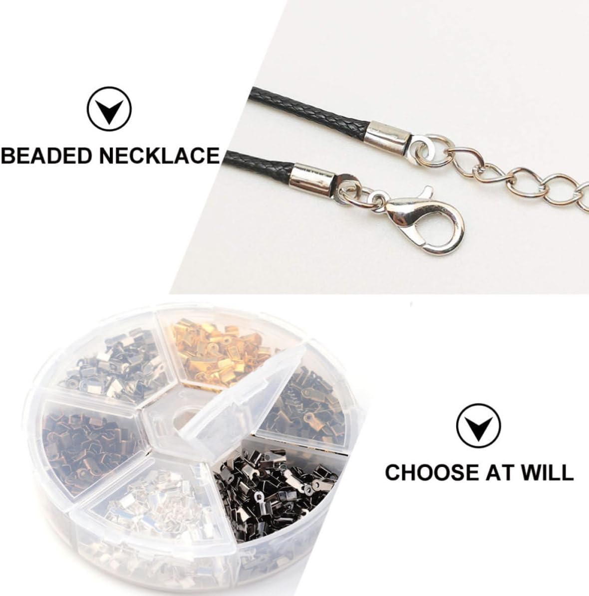 Iron Fold Over Cord Ends Alloy Jewelry Findings for Making