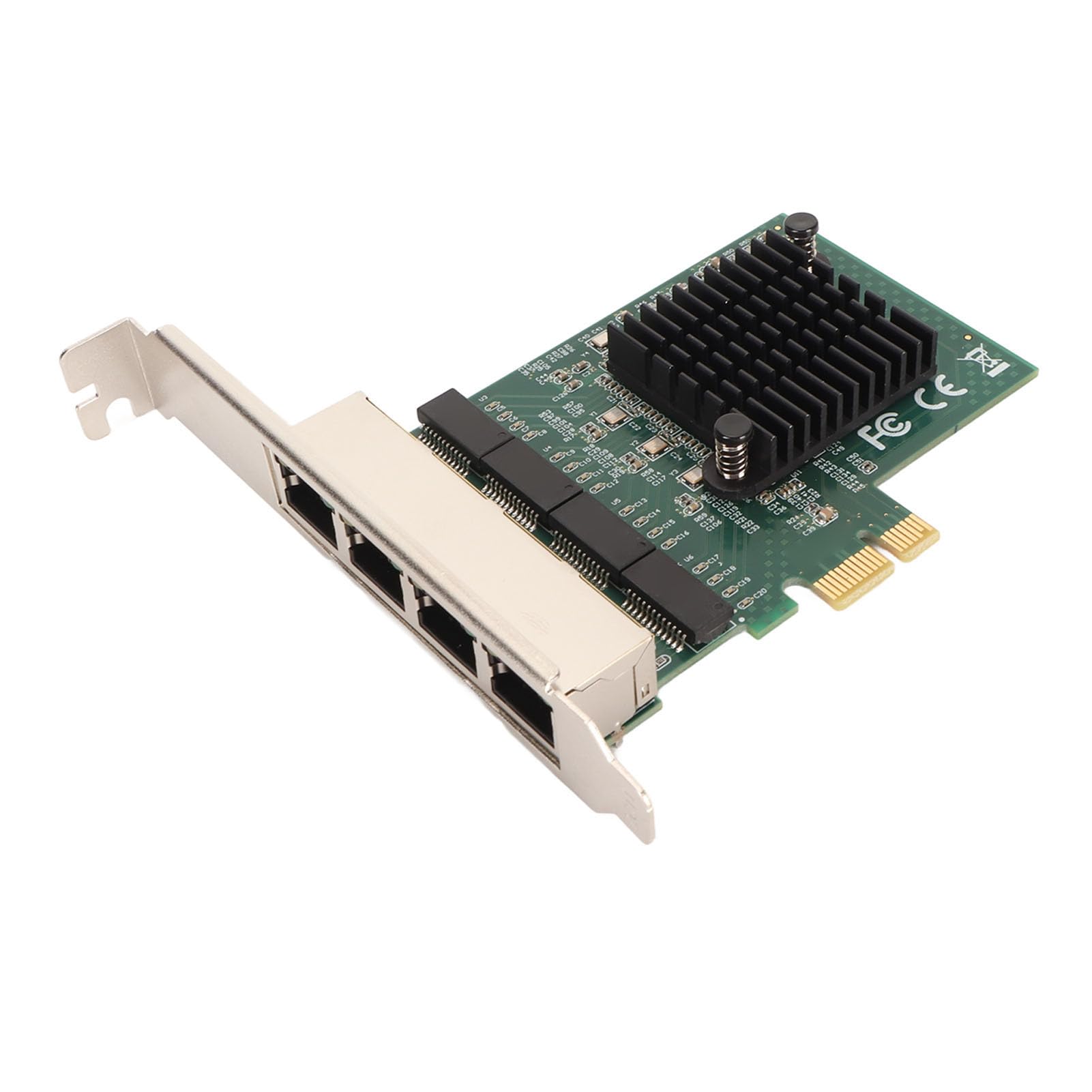 Carte Réseau PCIe 4 Ports, Carte Réseau PCIe Gigabit pour Chipset Realtek 8111F, Carte D'interface Réseau Gigabit Ethernet PCIe X1, Carte Réseau Adaptateur Serveur NIC