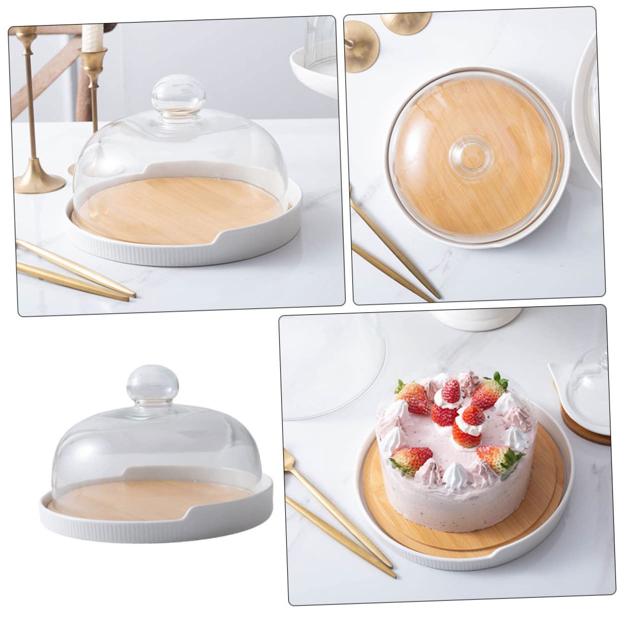 Genérico 1 Juego Molde Para Pastel Europeo Tablero Para Decorar Pasteles Demostración Kit De Decoración De Pasteles Soportes Para Para El Té De La Tarde De Queso Bol De Madera