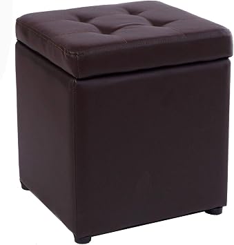 Foot Stool Ottoman Footrest Storage Ottoman, PU Leather Storage Box Versatile Home Stool Seat Sofa Stool Footrest Suitable for Living Room Bedroom Hallway-31x31x35cm12x12x14inch-