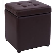 Foot Stool Ottoman Footrest Storage Ottoman, PU Leather Storage Box Versatile Home Stool Seat Sofa Stool Footrest Suitable for Living Room Bedroom Hallway-31x31x35cm12x12x14inch-