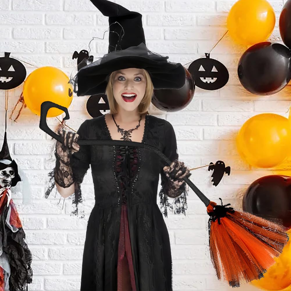 Balai Sorcière Enfants Halloween Balai Sorcière Halloween Pour D Guisement Orange