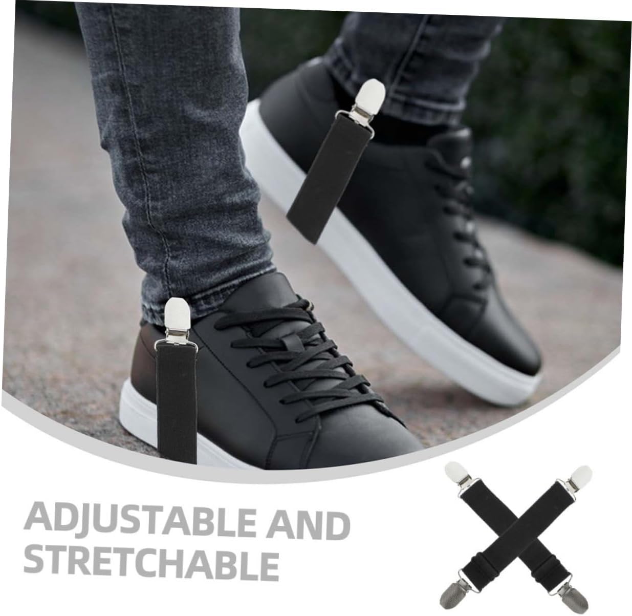 VANZACK Trouser Leg Clip Fasteners Elastic Boot Clips Pants Holders Fixing Clips Adjustable Boot Straps Pant