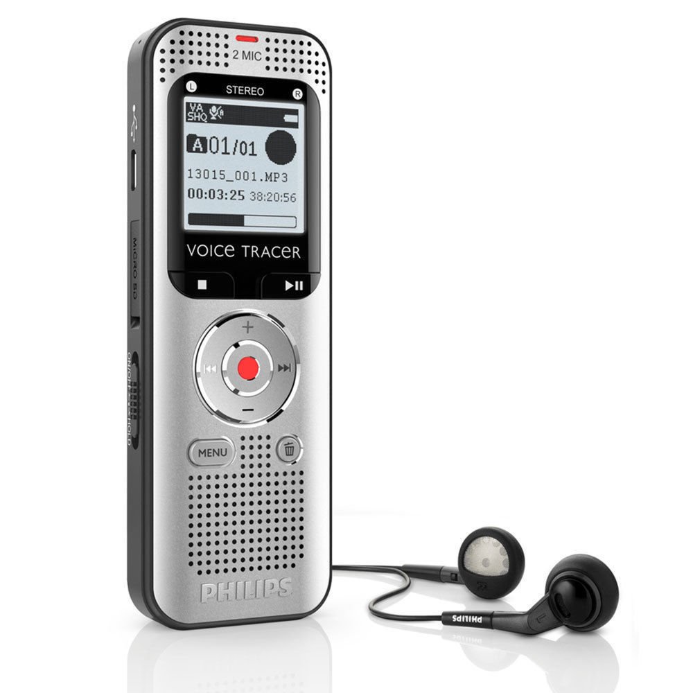 Front view of the Philips Voice Tracer DVT2000 digital voice recorder
