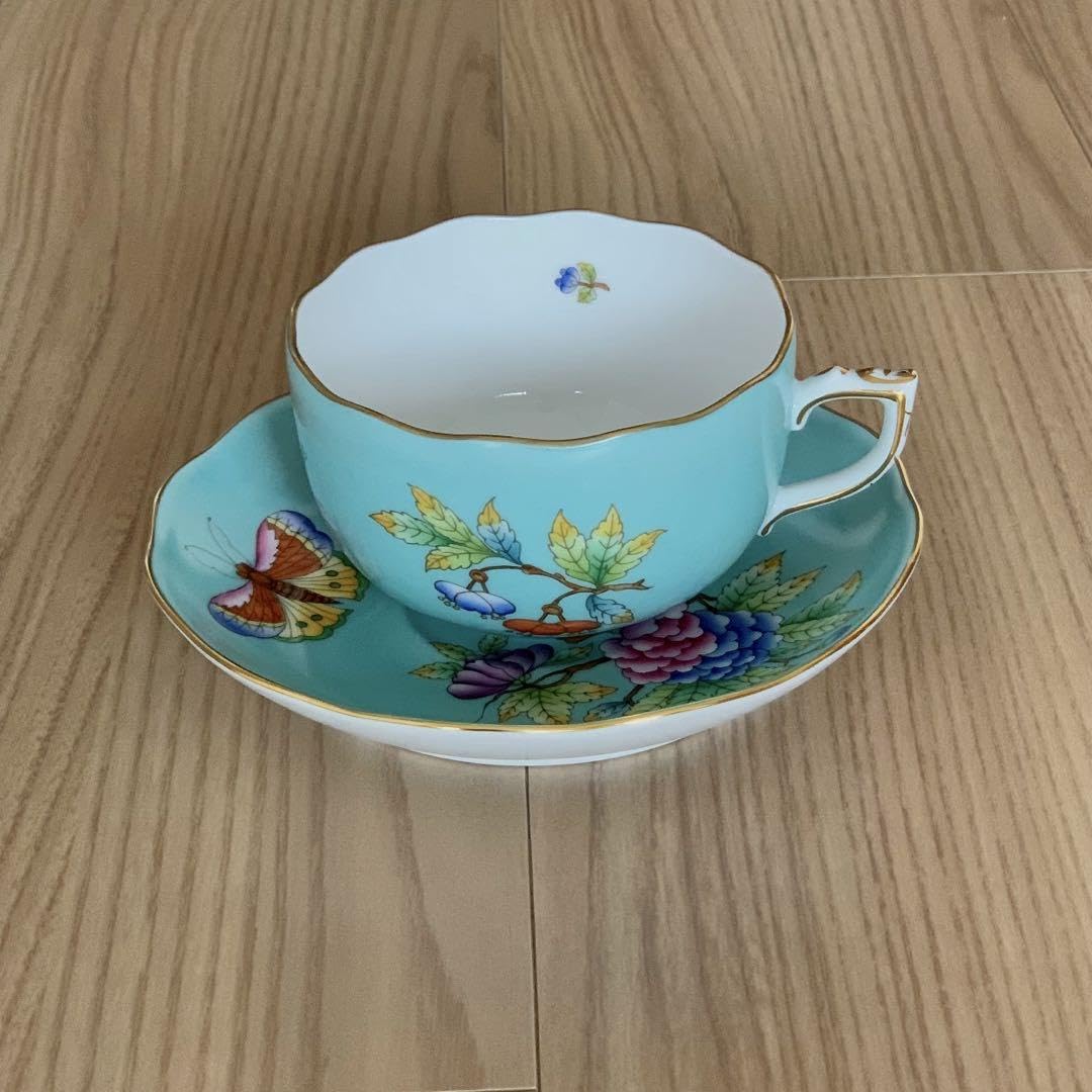 ヘレンド ヴィクトリア ブルー ティーカップ&ソーサー | pick.com.mx