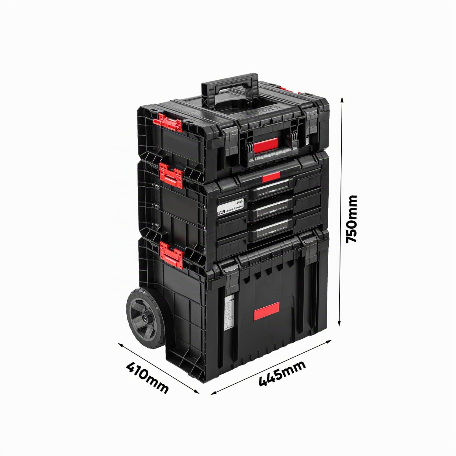 PAFEN Tiroir d'atelier Roulant - Chariot à Outils Premium - Boîte à Outils sur Roues 445 x 375 x 755 mm Très Stable Résistant aux Produits Chimiques Chariot d'atelier