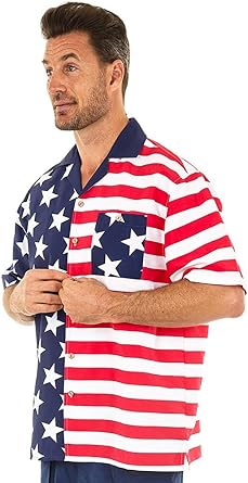 UZZI Men's Hawaiian Casual Button Down Short Sleeve Beach Surf Aloha Party Shirt