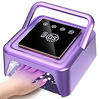 Vista 8 de Lámpara de uñas UV inalámbrica de 108 W, lámpara de uñas LED profesional con 36 cuentas y pantalla táctil, luz UV recargable para uñas de gel