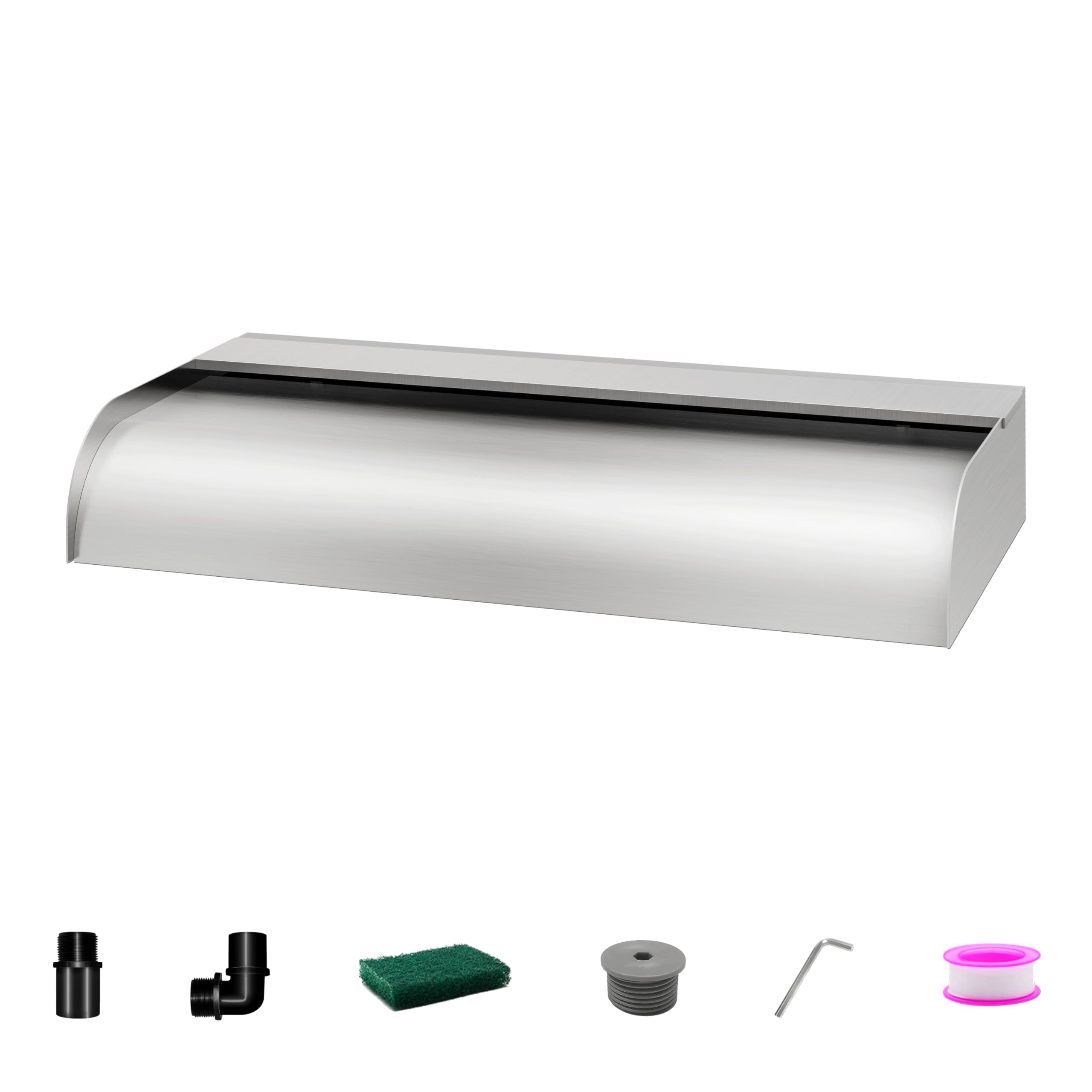 – Pond Waterfall Blade Kit, 60cm Stainless Steel Pool Fountain with Accessories, Width 31cm Spillway Water Feature Waterfall Cascade for Garden Patio Pond Decoration