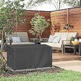 ULTCOVER Pokrowiec na ławkę do przechowywania na patio – wodoodporne prostokątne pokrowce na stół do paleniska 117 x 71 cm, czarny
