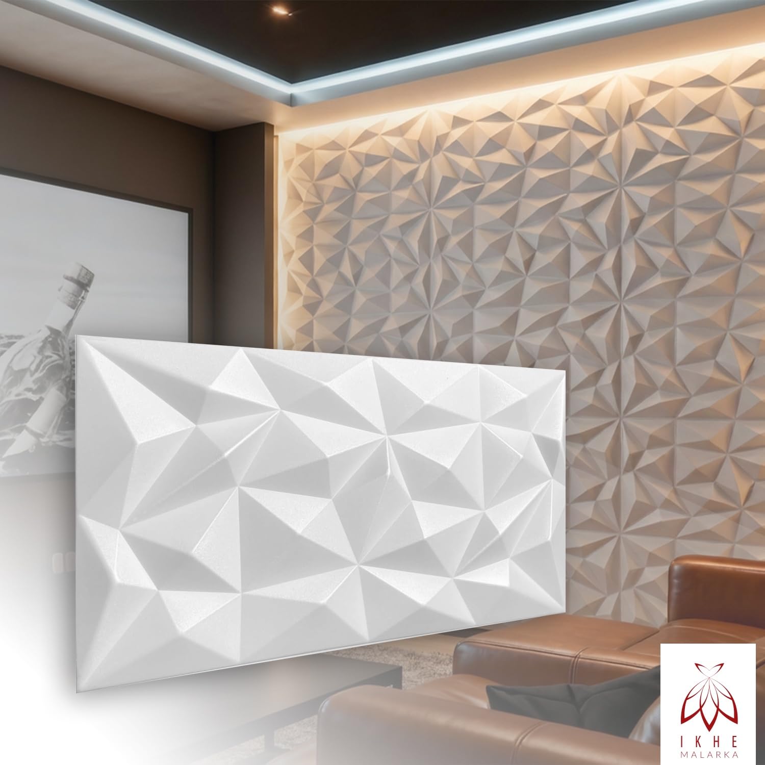 3D Paneele Polystyrol XPS Styropor – Moderne Wandverkleidung & Deckenpaneele – Wandpaneelen Leicht Flexibel 100 cm x 50cm / ‎‎12m² - 24 Stück (Weiß 03)