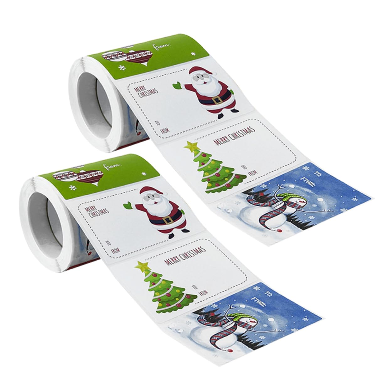 6rollos Etiquetas Adhesivas Decorativas De Navidad De Pegatinas Rectangulares Para Tarjetas y Paquetes Calcomanías Divertidas Para Fiestas y Manualidades Para Bricolaje y