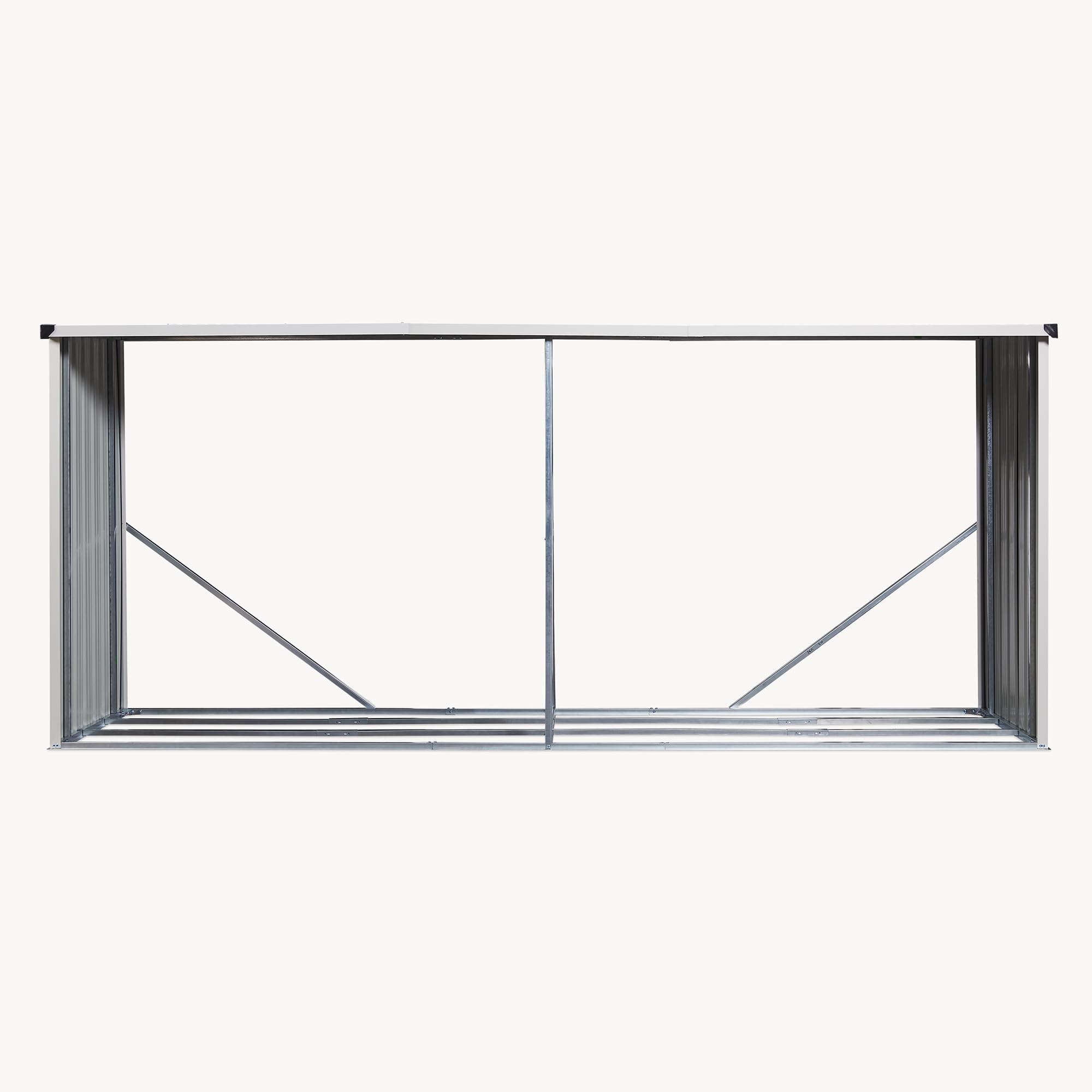Portalegna da Esterno 352x80x152 cm Antracite Struttura in Acciaio Tettuccio Deposito Legna da Ardere