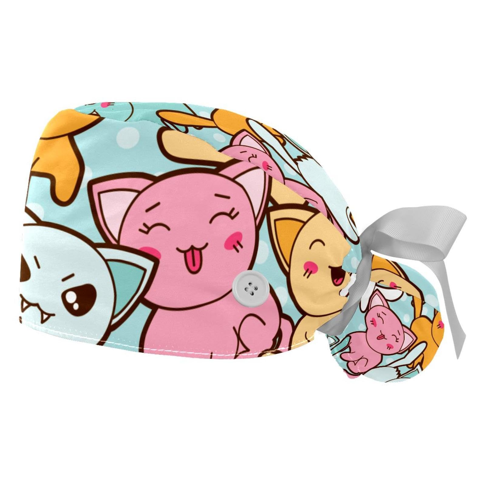 Bonnet bouffant réglable avec bande frontale absorbante pour adulte