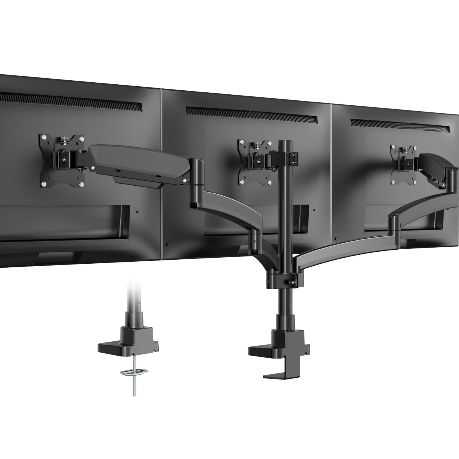 PUTORSEN Support pour 3 écrans 17-32 Pouces, Charge 10 kg par Bras, VESA 75/100 mm