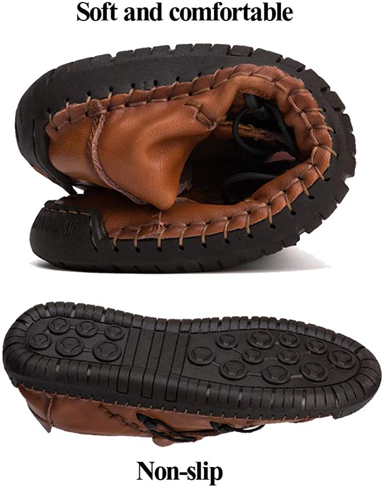 Verano Zapatillas sin Cordones Hombre Cuero Zapatos Caballero Casuales Oficina Ligeras Mocasines Ponerse Barco Vestido Formal