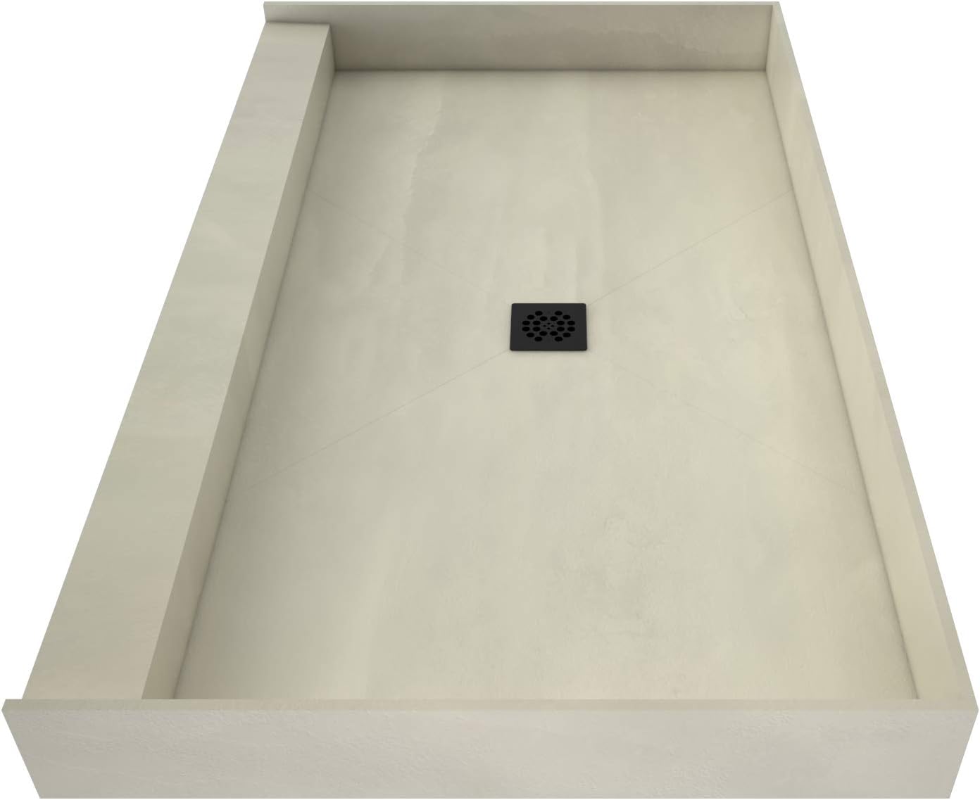Tile Redi USAP3648C-SCSQMVZ Redi Base Shower Pan, 48" W x 36" D with Flashing, Matte Black