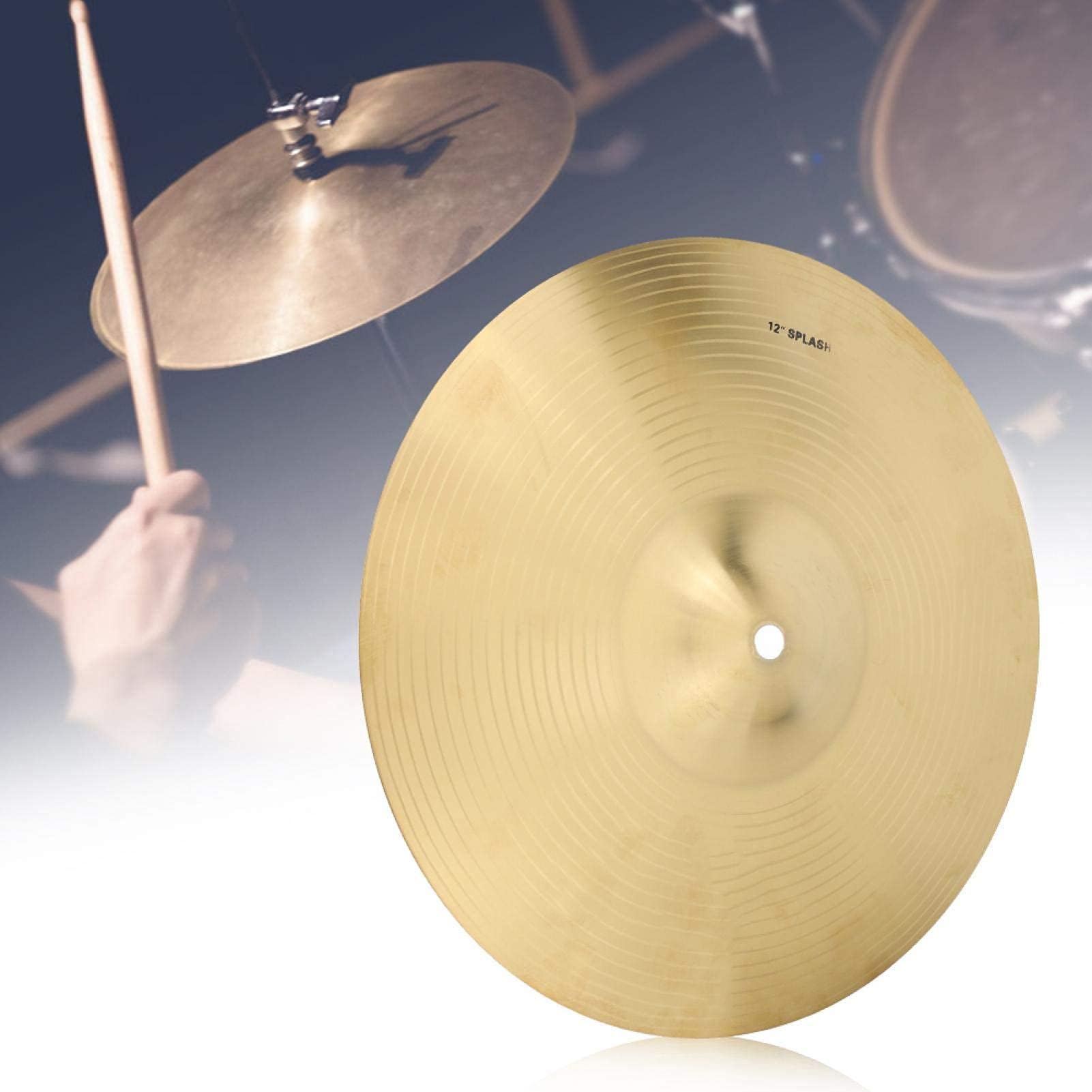 Cymbale Splash, 12 pouces/30 cm Accessoire d'Instrument de Percussion de Musique Cymbale Crash de Tambour en Laiton pour Batterie