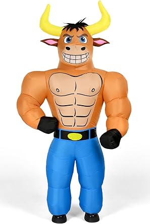Inflatable Bull Costume Adult, Blow Up Costume for Halloween