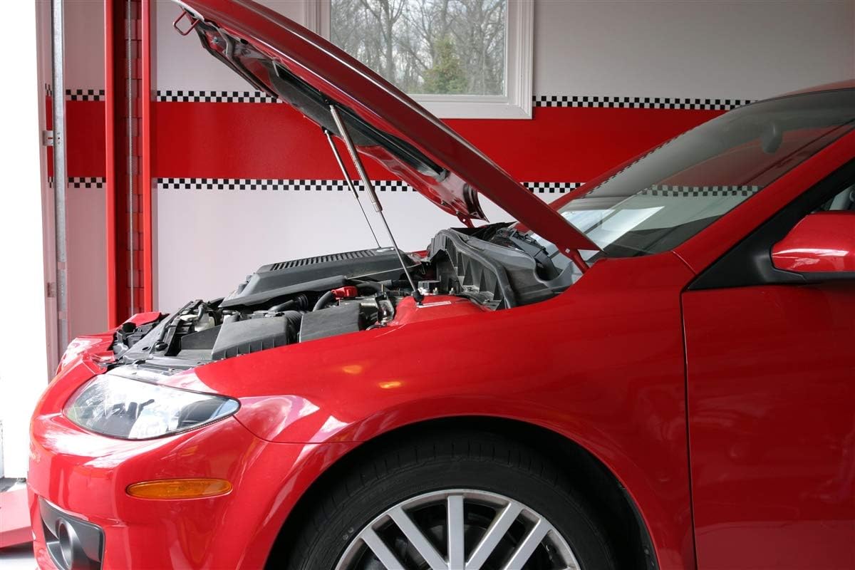 Redline Tuning 21-26004-02 Hood Quicklift Plus System Compatible with Mazda Mazdaspeed6 2006-2007 (All Black Components)
