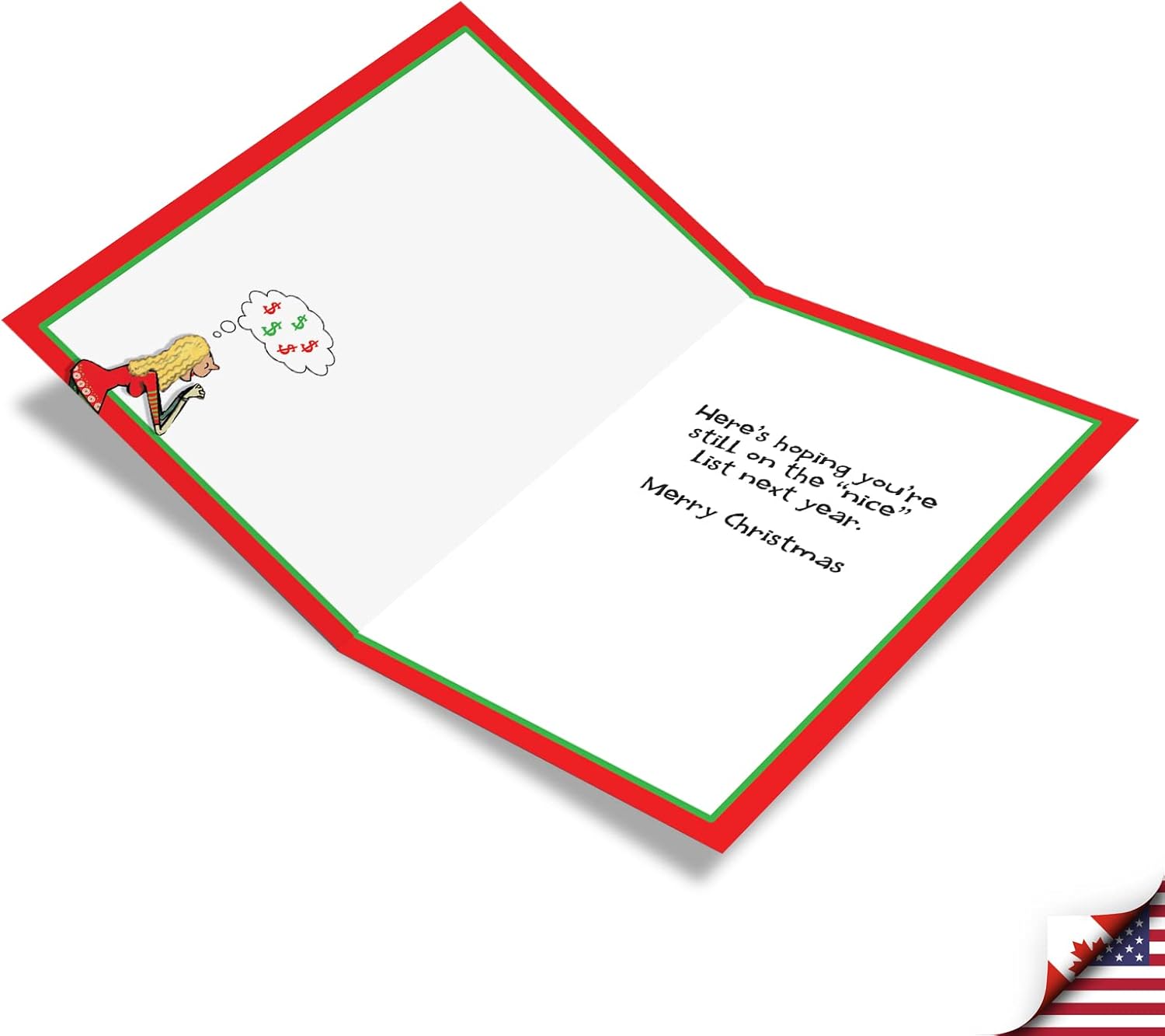 NobleWorks - Box of 12 Funny Christmas Cards - Hilarious Holiday Humor, Xmas Stationery Set with Envelopes (1 Design, 12 Cards) - Santa Prove Christmas B1259