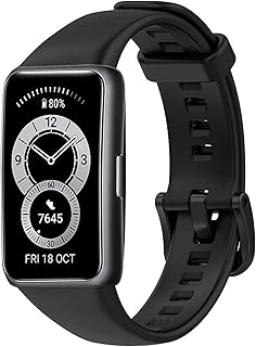 سوار بوبونوس لساعة هواوي باند 6 - هونر رياضي بديل من السيليكون الناعم متوافق مع ساعات - اسود بي يو ان اس الأطفال