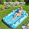 SLOOSH Inflatable Tanning Pool Lounger Float, 70" x 46" Pool Floats Adult with Pillow, 4 in 1 Suntan Tub Raft Floatie,Sunbathing Bed Lounge for Water Blow Up Kids Ball Pit Party Gifts, L-Blue #2