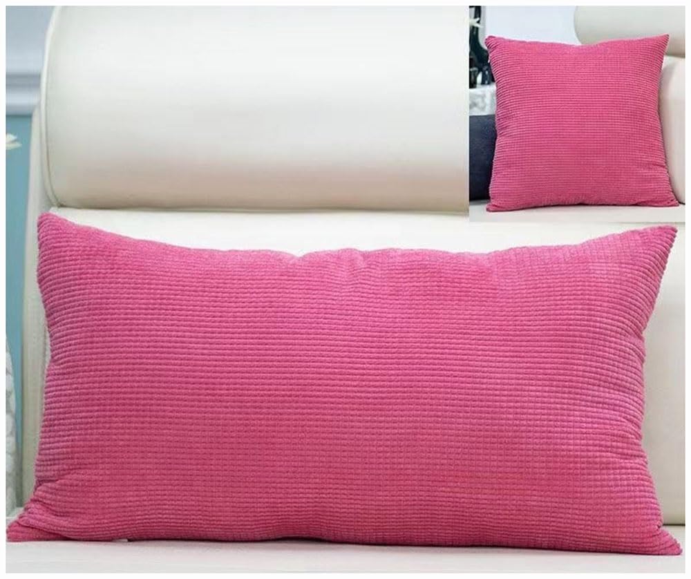 Corduroy Decorative Fall Throw Pillow Covers 18x18/20 X 20 Inch Soft Corduroy Decorative Pillow Covers Modern Farmhouse Home Decor For Sofa Living Room Couch Bed ( Color : Rose Red , Size : 50x70 cm (